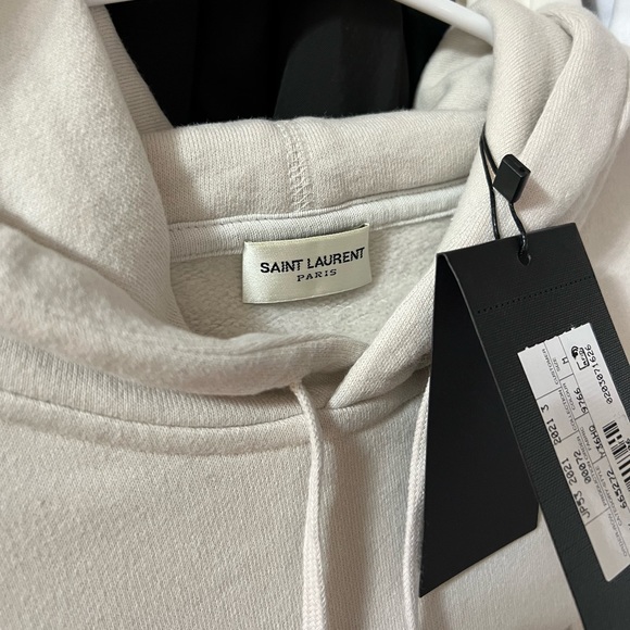 SAINT LAURENT Grey Mirage Logo Hoodie - Picture 3 of 14